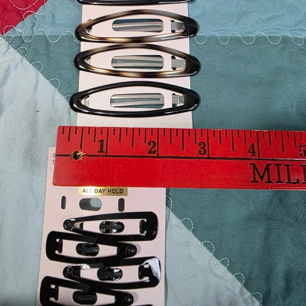 Scunci Snap Hair Clips 15 Piece Set Black Tortoise No-Slip Grip Sm/Lg 2